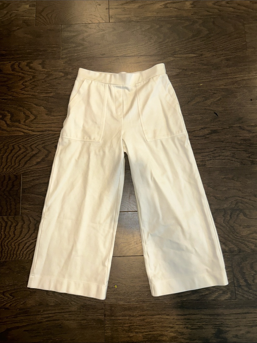 Jones New York White Wide-Leg Crop Pull-On Pants